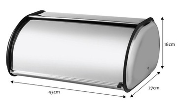 КОНТЕЙНЕР ДЛЯ ХЛЕБА 43 см, НЕРЖАВЕЮЩАЯ СТАЛЬ