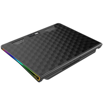 ОХЛАЖДАЮЩАЯ ПОДСТАВКА ДЛЯ НОУТБУКА 12–17 ДЮЙМОВ, РЕГУЛИРУЕМАЯ RGB-СВЕТОДИОДНАЯ СВЕТОДИОДНАЯ, С USB