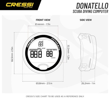 Компьютер для дайвинга Cressi Donatello — черный/серебристый — KS860051