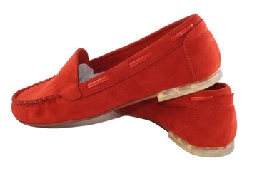 Sergio Leone Women's Red Moccasins Mk772 R.37