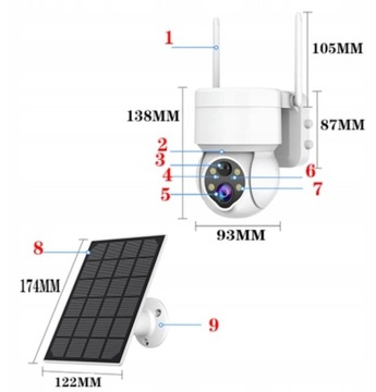 СОЛНЕЧНАЯ IP НАРУЖНАЯ PTZ-КАМЕРА WIFI 4MP ЧЕРНАЯ