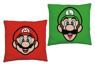 PODUSZKA DEKORACYJNA DWUSTRONNA SUPER MARIO 40 X 40 CM MARIO I LUIGI
