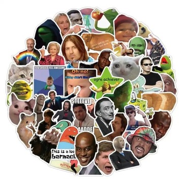 МИКС ПОПУЛЯРНЫЕ ИНТЕРНЕТ-МЕМЫ ВОДОНЕПРОНИЦАЕМЫЕ НАКЛЕЙКИ НАКЛЕЙКИ 50 шт.