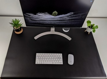 Кожаный коврик для стола с клапаном - черный - 100 x 45 см