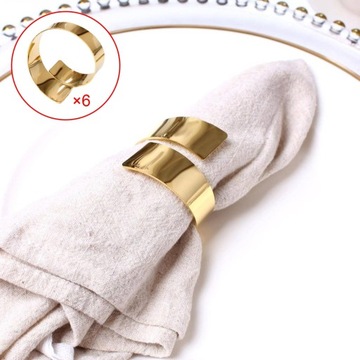 6 держателей для салфеток, пряжки для салфеток, украшения для вечеринок, золотые металлические аксессуары