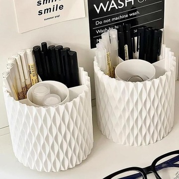 ВРАЩАЮЩИЙСЯ СТОЛ-ОРГАНИЗАТОР ДЛЯ РУЧОК, ИНСТРУМЕНТОВ, ОТДЕЛЕНИЙ, БЕЛЫЙ