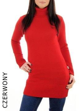 021 LAEMI-PL DŁUGI CIEPŁY SWETER GOLF CZARNY