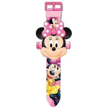 ДЕТСКИЕ ЧАСЫ С ПРОЕКТОРОМ МИННИ МАУС 3D ПОКАЗЫВАЕТ ИЗОБРАЖЕНИЯ ПРОЕКТОР