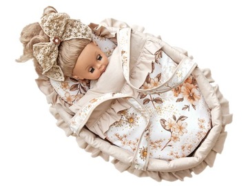 NOSIDEŁKO 45cm z POŚCIELĄ dla lalek ( BEZ LALKI )