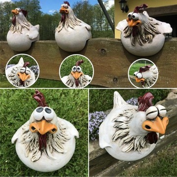 Статуя петуха Курица на заборе Висит куриный двор Художественная садовая статуя для