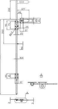 Ригель для ворот 800, Замок оцинкованный под навесные замки