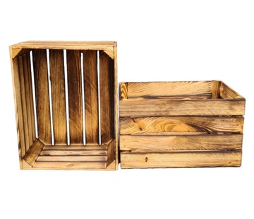 SKRZYNKA DREWNIANA OPALANA Skrzynki Vintage Look