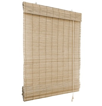 Римская штора, внутренняя бамбуковая штора на окно, 100х160 см, НАТУРАЛЬНЫЙ