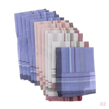 24x Bawełniana poszetka w kratę Fashion Men