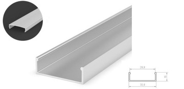 Zestaw PROFIL ALU SZEROKI na 2 taśmy LED anoda +OSŁONA ML