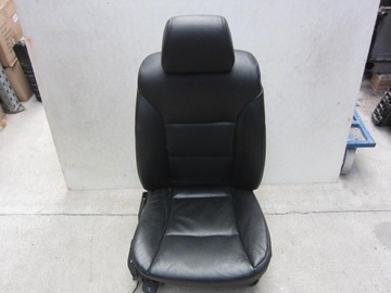 BMW 5 E60 E61 FOTEL PRAWY PASAŻERA CZARNY SKÓRZANY SKÓRA