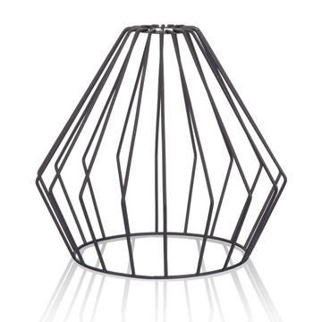 klosz z drutu metal E27 LOFT druciany czarny