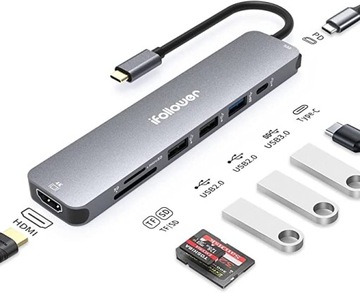 494J. Koncentrator USB 4K 60 Hz HDMI 8W1