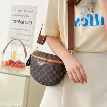 SASZETKA NERKA DAMSKA TOREBKA LISTONOSZKA NA RAMIĘ BRĄZOWA TORBA CROSSBODY