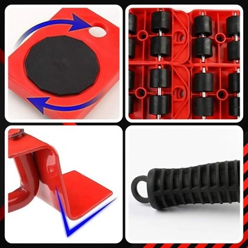 Podnośnik zestaw do transportu przesuwania podnoszenia mebli 150kg rolki