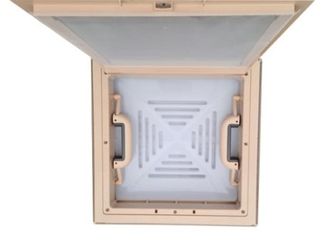 Мансардное окно MPK 40x40 бежевое с москитной сеткой для прицепа-кемпера Turismus PL