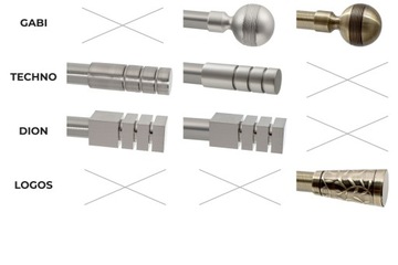 Двойной металлический карниз 19 мм 300 см на колесиках