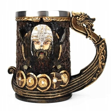 Kubek ze stali nierdzewnej Drakkar Viking kufel