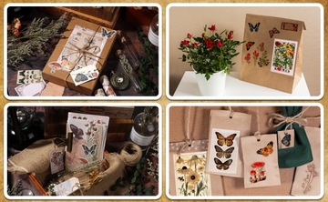 НАКЛЕЙКИ ДЛЯ Скрапбукинга ЦВЕТЫ ЖИВОТНЫЕ РАСТЕНИЯ ВИНТАЖ ДЛЯ ПЛАНИРОВЩИКА ДЛЯ БЛОКНОТА