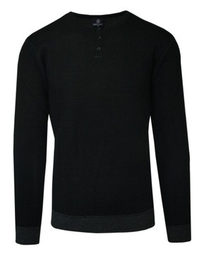 Czarny Wełniany Sweter U-neck VIP STENDO 3XL