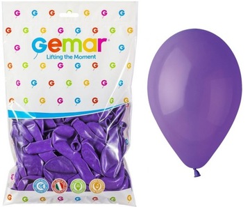 BALONY Pastelowe FIOLETOWE 26cm 100szt GEMAR