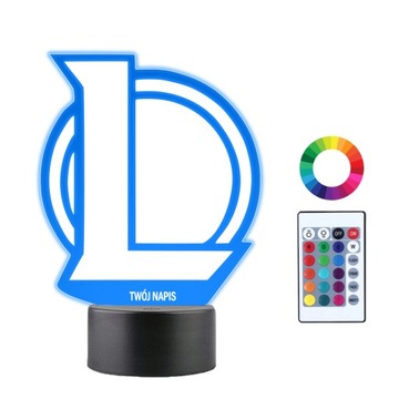 Lampka Nocna 3D LED Imię LOL LEAGUE OF LEGENDS