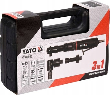 ПНЕВМАТИЧЕСКАЯ УГЛОВАЯ Шлифмашина YATO с трещоткой 3 в 1