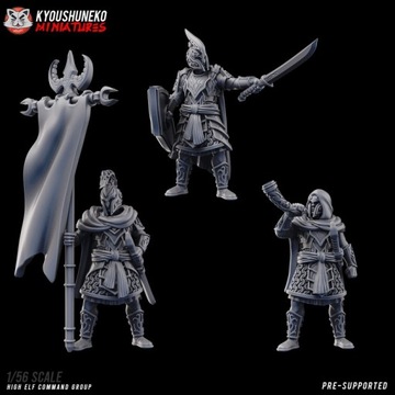 High Elf Command Group - Kyoushenko Miniatures