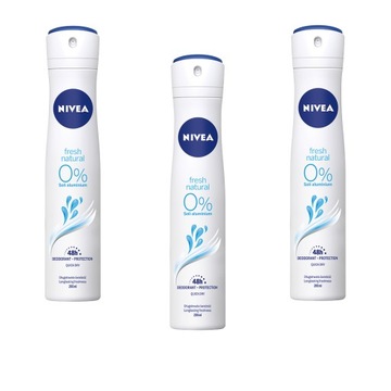 NIVEA Fresh Natural Antyperspirant damski w sprayu 3x200ml