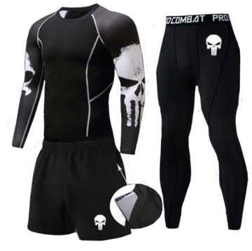 KOSZULKA SPODENKI SPODNIE MMA SIŁOWNIA PUNISHER