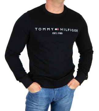 BLUZA TOMMY HILFIGER MĘSKA DUŻE LOGO KLASYCZNA CZARNA XL