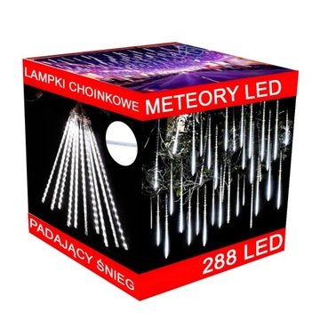 METEORY SOPLE LED 50 CM LAMPKI PADAJĄCY ŚNIEG OŚWIETLENIE ŚWIĄTECZNE