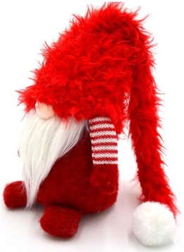 РОЖДЕСТВЕНСКИЙ ОРНАМЕНТ СТОЯЩИЙ ЭЛЬФИНИЯ САНТА В МЕХОВОЙ ШАПКЕ 64,5 СМ