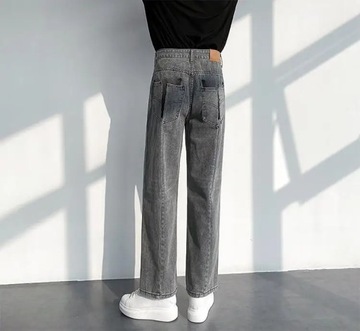 Man Cowboy Pants Straight Men's Jeans with Pockets