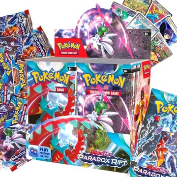 KARTY POKEMON MEGA BOX DUŻY ZESTAW PARADOX RIFT 360 SZT + 20 KART OBSIDIAN