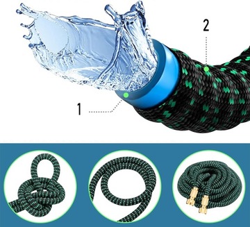 ГИБКИЙ САДОВЫЙ ШЛАНГ 15м + СОЕДИНИТЕЛИ + ПИСТОЛЕТ Премиум-ручка