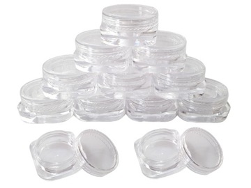Pojemniczki słoiczki kwadrat krem 2ml 3ml 100 szt