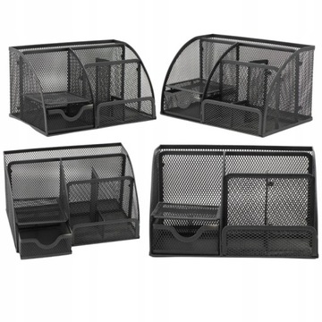 Настольный органайзер Ящик для инструментов Mesh Metal Black