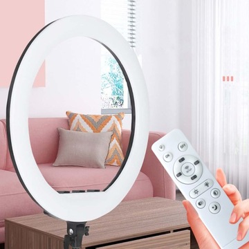 Светодиодная кольцевая лампа 240 Вт, 45 см, пульт дистанционного управления + штатив, 220 см, для макияжа YouTube