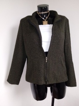 Kappahl żakiet marynarka żakardowa XL L khaki 40 tweed tweedowa khaki