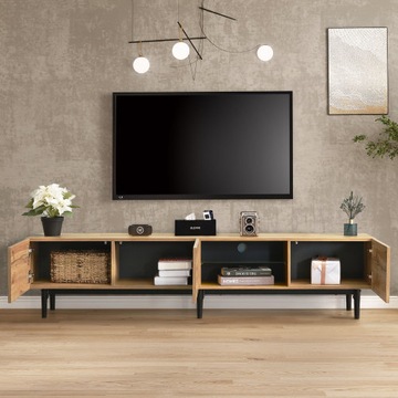 SZAFKA RTV 175X31X41CM MEBLE DO SALONU SZAFKA POD TELEWIZOR KOMODA + LED