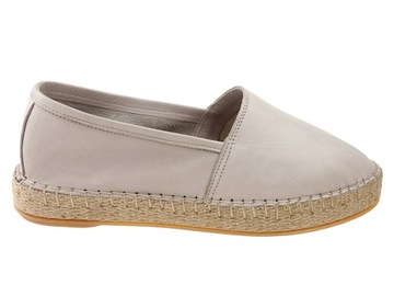 Venezia buty espadryle A107 szare, skóra 38