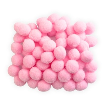 POMPONY KOLOROWE RÓŻOWE POMPONIKI 60 szt MIX 1,5cm