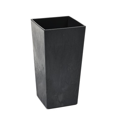 Donica FINEZJA eco recycled 25x25cm h47cm EFEKT BETONU kol. CZARNY