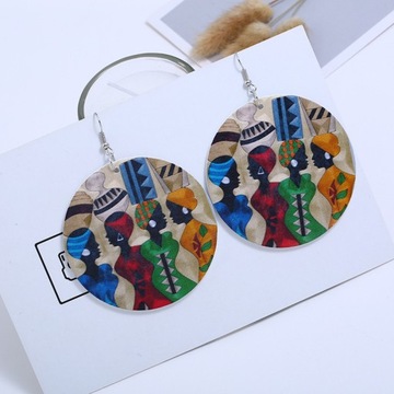 ЖЕНСКИЕ АФРИКАНСКИЕ СЕРЬГИ ЧЕРНЫЕ